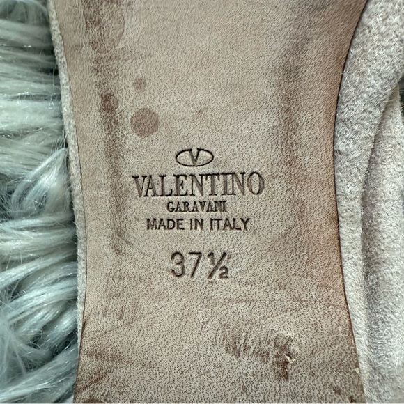 VALENTINO GARAVANI Suede Rockstud Lace-Up Ballet Flats Size 37.5 (7.5) - Picture 11 of 12